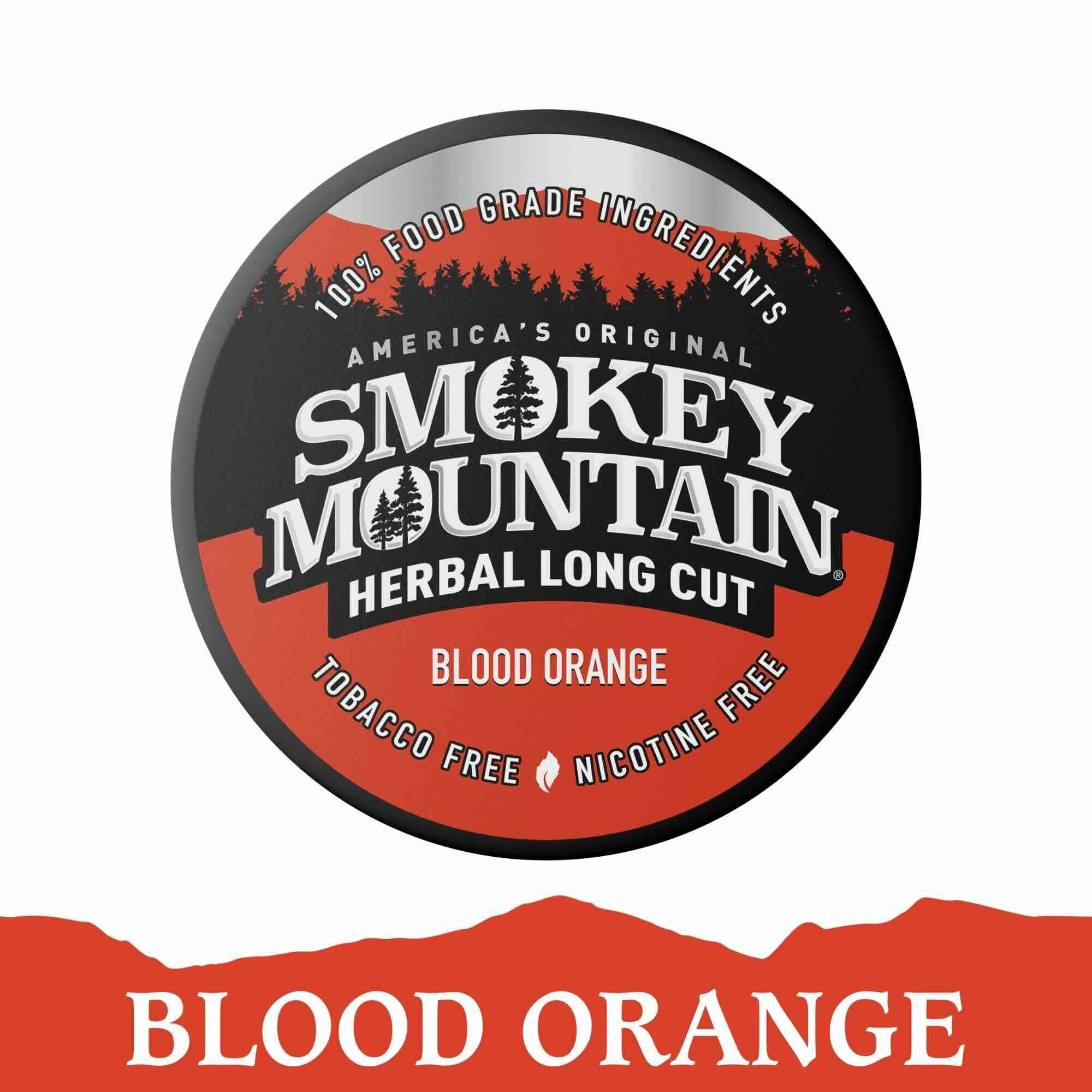 Smokey Mountain Herbal Long Cut Blood Orange packaging on a white background