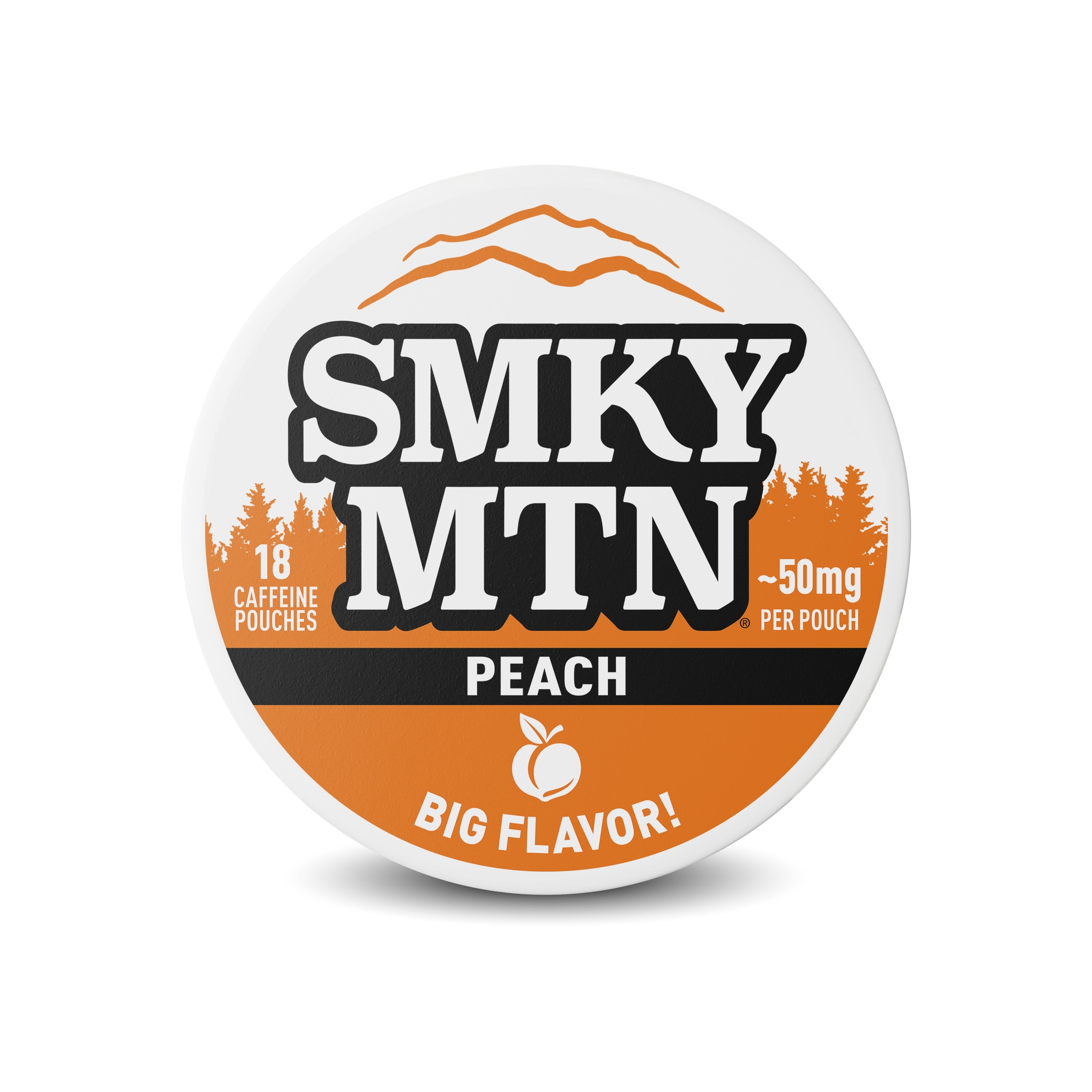 Smky MTN Peach flavor product packaging on a white background