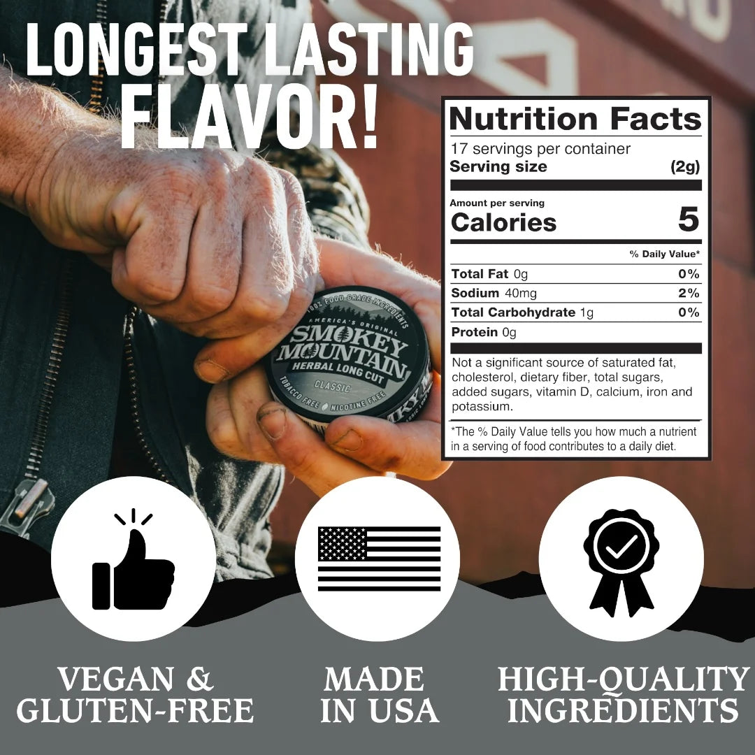 black mountain chewing tobacco Peach Long Cut Smokey Mountain Herbal Long Cut
