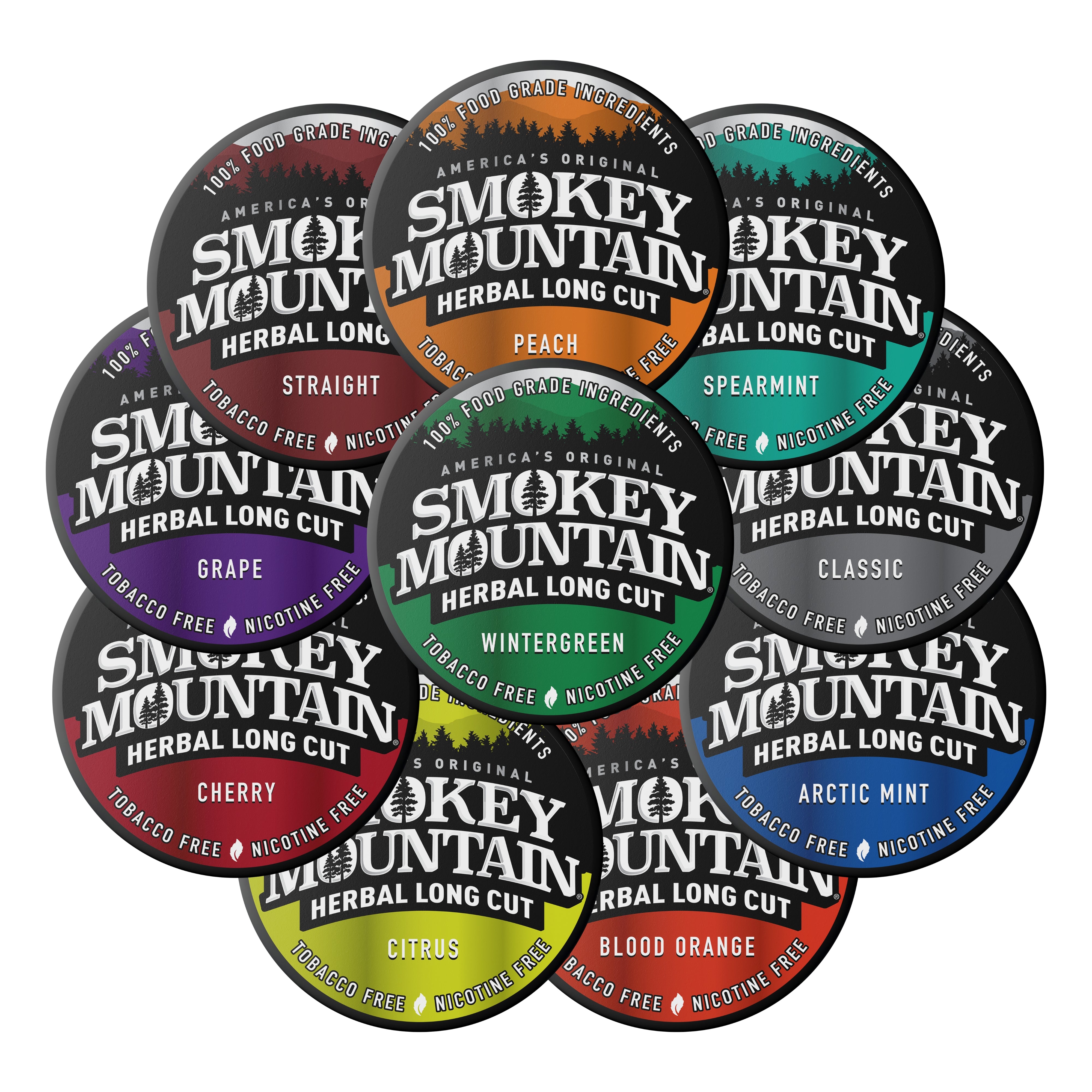 all flavors of smokey mountain long cut cans